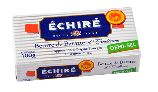 Plaquette de 100g - Beurre Demi-sel - Baratte en Bois - Echiré