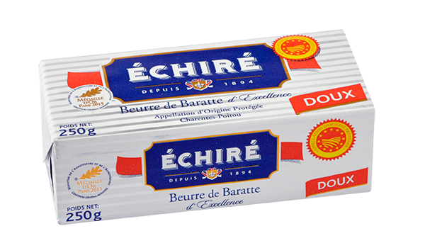 Plaquette de 250g - Beurre Doux - Baratte en Bois - Echiré